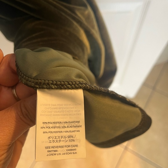 Madewell Crushed Green Velvet👗 Dress, Size L - Picture 5 of 6